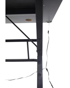 Biurko gamingowe z nadstawką LED RGB uchwyty komputerowe dla gracza 120x60cm