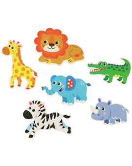 Puzzle dla dzieci układanka w puszce zwierzątka safari 25 puzzli 6 obrazków Kik Sp. z o. o. Sp. k. | Time- 2