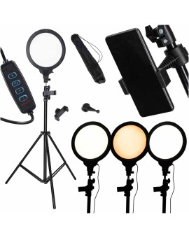 Lampa studyjna LED okrągła 3 barwy światła panel