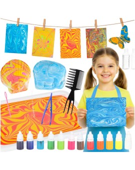 Malowanie na wodzie ebru zestaw kreatywny artystyczny akcesoria 12 kolorów