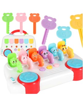 Autobus edukacyjny grający wyskakujące zwierzątka kluczyki