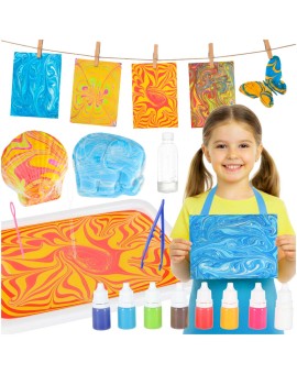 Malowanie na wodzie ebru zestaw kreatywny artystyczny akcesoria 8 kolorów