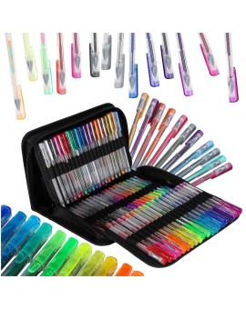 Długopisy żelowe kolorowe w etui 100 sztuk + 100 wkładów