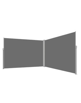 Markiza narożna boczna tarasowa LUARO parawan zwijany 180 x 620 cm szary