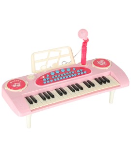 Keyboard dla dzieci pianinko interaktywne organki 37 klawiszy mikrofon statyw różowy Kik Sp. z o. o. Sp. k. | Time- 2