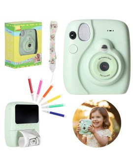 Aparat fotograficzny cyfrowy natychmiastowy 16x wkłady mazaki zielony 8GB