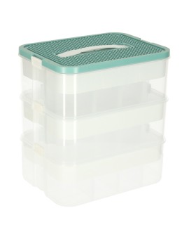 Organizer pudełko pojemnik na klocki zabawki drobiazgi z pokrywą przegródkami 3 piętra warstwy Kik Sp. z o. o. Sp. k. | Time- 2