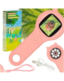 Mikroskop optyczny lupa cyfrowa 500x 2Mpx różowy