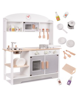 Kuchnia dla dzieci drewniana  MDF MODERN CLASSIC akcesoria 82cm szara