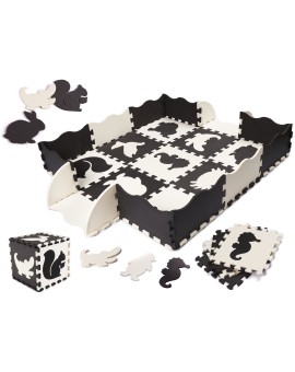 Mata edukacyjna piankowa puzzle 114 x 114 x 1 cm czarna 25 elementów