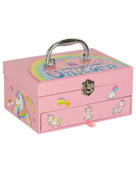 Kuferek zestaw kosmetyków do makijażu i paznokci makeup kosmetyki cienie lakiery szuflady jednorożec Kik Sp. z o. o. Sp. k. | Ti