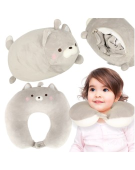 Poduszka podróżna 2w1 rogal pod kark do samolotu samochodu maskotka kot