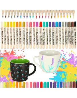 Markery akrylowe do tkanin kamieni pisaki flamastry mazaki wodoodporne DIY 24 szt.