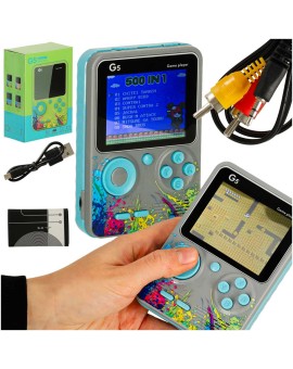 Konsola przenośna do gier mini elektroniczna retro 500 gier szara