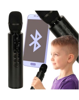 Mikrofon bezprzewodowy karaoke dla dzieci głośnik Bluetooth 2000mAh karta SD USB wysoka jakość czarny