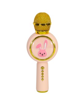Mikrofon bezprzewodowy do karaoke bluetooth głośnik króliczek różowy Kik Sp. z o. o. Sp. k. | Time- 2