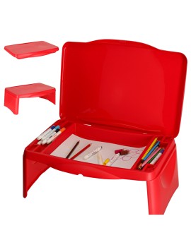 Stolik samochodowy do auta podróżny przenośny składany dla dzieci ze schowkiem czerwony Kik Sp. z o. o. Sp. k. | Time- 2