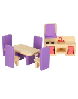 Mebelki do domku dla lalek drewniane fioletowe Kik Sp. z o. o. Sp. k. | Time- 2
