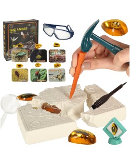 Wykopaliska skamieliny owadów bursztynów zestaw archeologiczny mały archeolog bursztyn