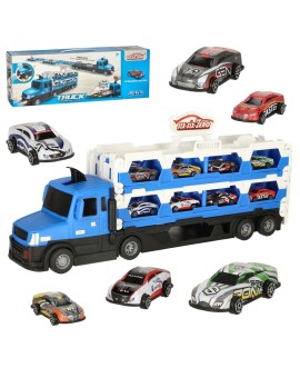 TIR Laweta samochód transporter pojazd składany XXL 10 aut niebieski