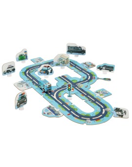 Puzzle tor samochodowy policja ulica samochód z napędem 47 elementów