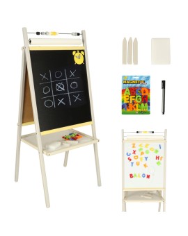 Tablica magnetyczna kredowa dwustronna drewniana liczydło papier 45x40x100cm