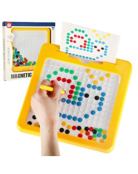 Tablica magnetyczna montessori mozaika kolorowe kropki żółta 26 x 26 cm