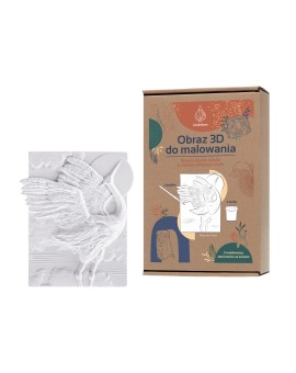 Kolorowanka gipsowa obraz do malowania 3D CANDELLANA żuraw zestaw farby i pędzle