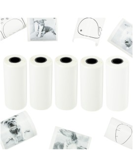 Rolki papier wkład samoprzylepny termiczny do mini drukarki 5,7cmx4,5m 5 sztuk