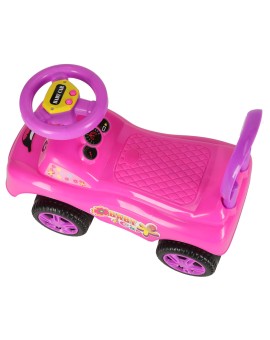Jeździk pchacz samochodzik uśmiechnięty z klaksonem różowy Kik Sp. z o. o. Sp. k. | Time- 2