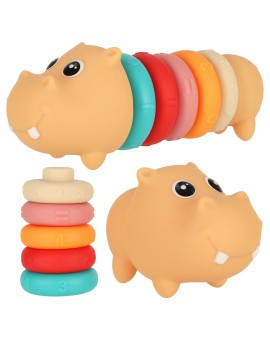 Hipopotam klocki sensoryczne edukacyjne miękkie układanka dopasowywanie