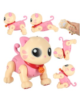 Kot kotek interaktywny zdalnie sterowany na pilota RC robot skacze różowy