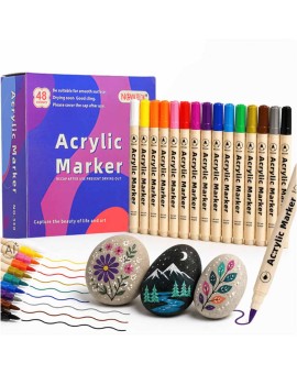 Markery akrylowe do tkanin kamieni pisaki flamastry mazaki wodoodporne DIY 24 szt.