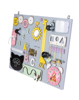 Tablica manipulacyjna drewniana szara 50 x 37,5 cm "3Toysm" Dzięgielewski Tomasz | Time- 2