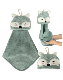 Ręcznik ręczniczek do rąk dla dzieci do przedszkola 42x25cm niebieski lisek