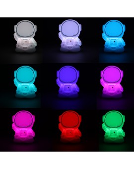 Lampka nocna dla dzieci silikonowa dotykowa miękka 8 LED USB RGB biała astronauta Kik Sp. z o. o. Sp. k. | Time- 2
