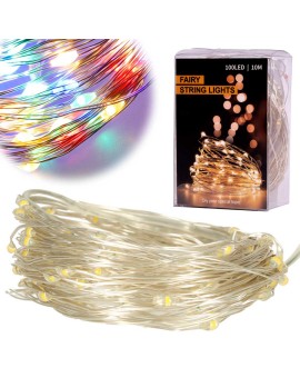 Lampki LED druciki dekoracyjne świąteczne choinkowe 10m 100LED multikolor