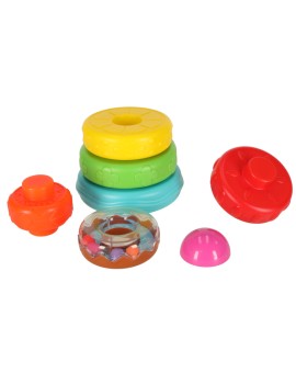 Piramida wieża edukacyjna z kółek układanka sensoryczna kolorowa Montessori Kik Sp. z o. o. Sp. k. | Time- 2