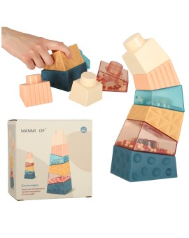 Wieża edukacyjna klocki sensoryczne piramida układanka Montessori