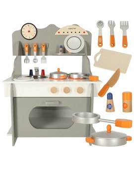 Kuchnia dla dzieci drewniana MDF piekarnik garnki akcesoria 70cm