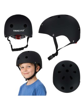 Kask rowerowy dla dziecka Trike Fix dziecięcy regulowany LED S 48-54cm czarny