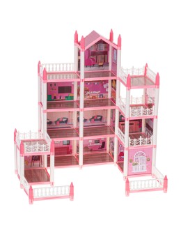 Domek dla lalek willa różowa DIY 4 poziomy mebelki 61cm Kik Sp. z o. o. Sp. k. | Time- 2
