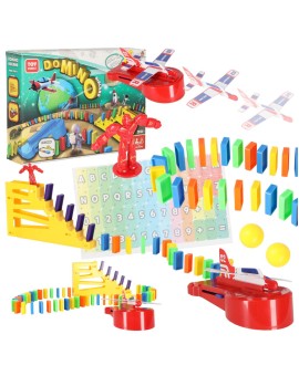 Domino klocki tor z wyrzutnią samolotów rakiet