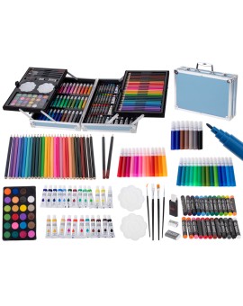 Zestaw plastyczny do malowania w walizce 145el niebieski