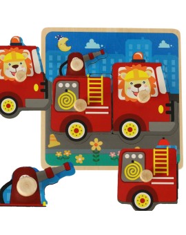 Puzzle drewniane sorter układanka straż pożarna