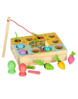 Gra drewniana montessori łowienie rybek marchewki robaczki Kik Sp. z o. o. Sp. k. | Time- 2