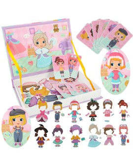 Książeczka magnetyczna układanka puzzle na magnes ubierz lalkę 51el.