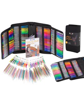 Długopisy żelowe kolorowe w etui 120szt + 120 wkładów