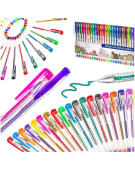 Długopisy żelowe kolorowe brokatowe zestaw 25szt.