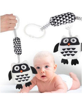 Grzechotka zawieszka sensoryczna kontrastowa sowa